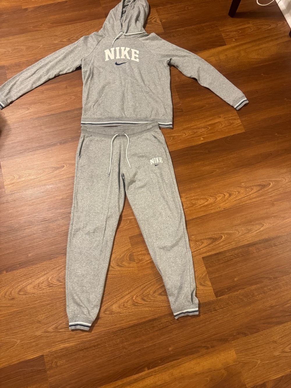 Nike Gray Hooded Track Sweatshirt & Jogger Set